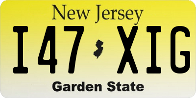NJ license plate I47XIG