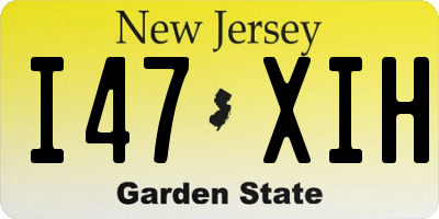 NJ license plate I47XIH