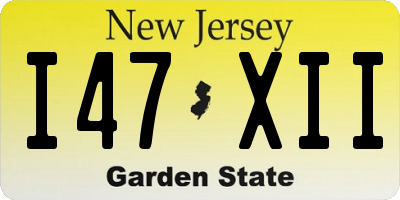 NJ license plate I47XII