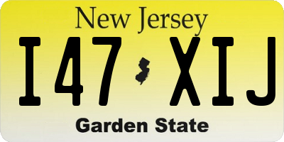 NJ license plate I47XIJ