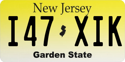 NJ license plate I47XIK