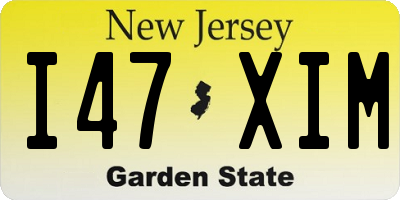 NJ license plate I47XIM