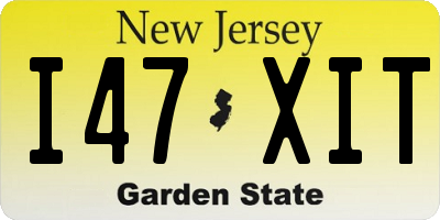 NJ license plate I47XIT