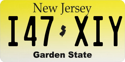 NJ license plate I47XIY