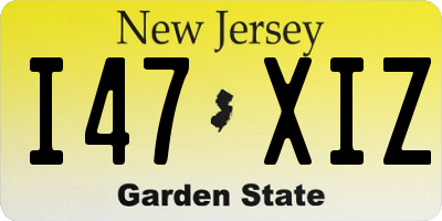 NJ license plate I47XIZ