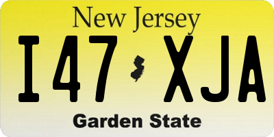 NJ license plate I47XJA