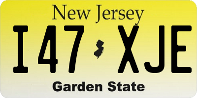 NJ license plate I47XJE