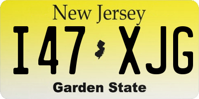 NJ license plate I47XJG