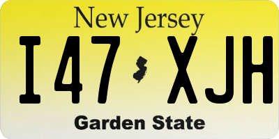 NJ license plate I47XJH