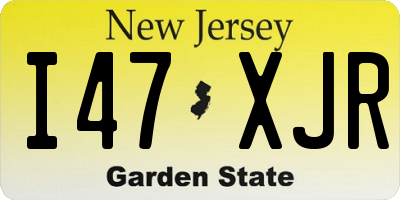 NJ license plate I47XJR