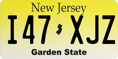 NJ license plate I47XJZ