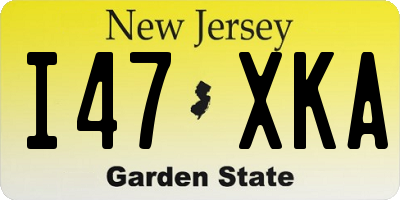 NJ license plate I47XKA