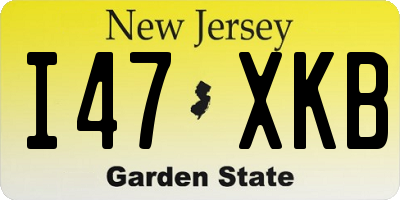 NJ license plate I47XKB
