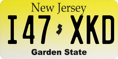 NJ license plate I47XKD
