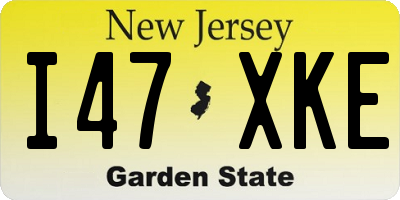 NJ license plate I47XKE