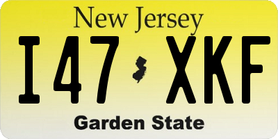 NJ license plate I47XKF