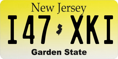 NJ license plate I47XKI