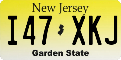NJ license plate I47XKJ