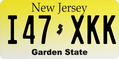 NJ license plate I47XKK