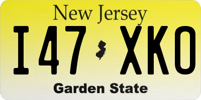 NJ license plate I47XKO