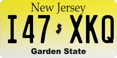 NJ license plate I47XKQ