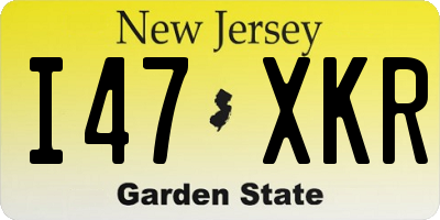 NJ license plate I47XKR