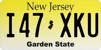 NJ license plate I47XKU