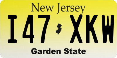 NJ license plate I47XKW