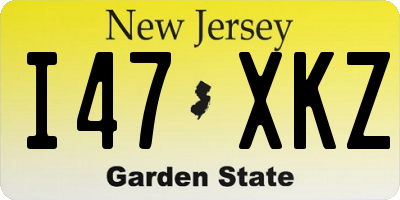 NJ license plate I47XKZ