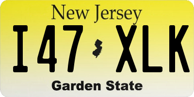NJ license plate I47XLK