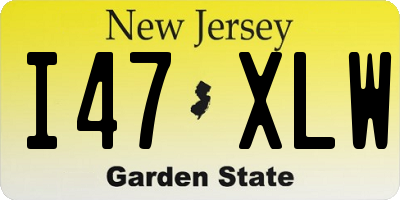 NJ license plate I47XLW
