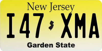 NJ license plate I47XMA