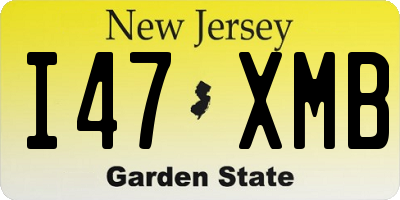 NJ license plate I47XMB
