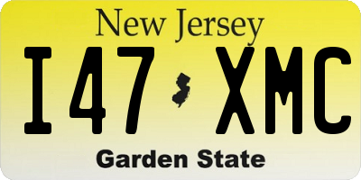 NJ license plate I47XMC