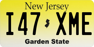 NJ license plate I47XME