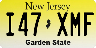 NJ license plate I47XMF