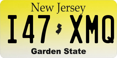 NJ license plate I47XMQ