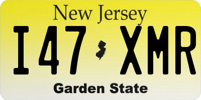 NJ license plate I47XMR