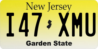 NJ license plate I47XMU
