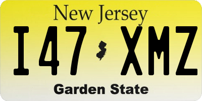 NJ license plate I47XMZ