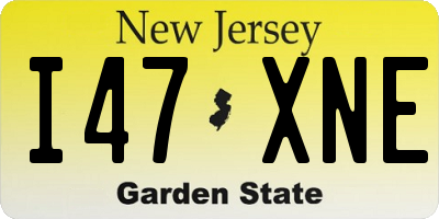 NJ license plate I47XNE