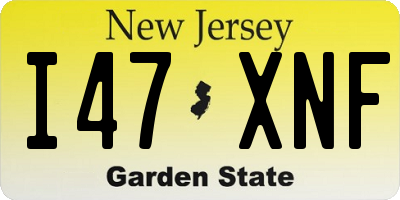 NJ license plate I47XNF
