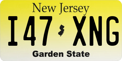 NJ license plate I47XNG