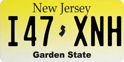 NJ license plate I47XNH