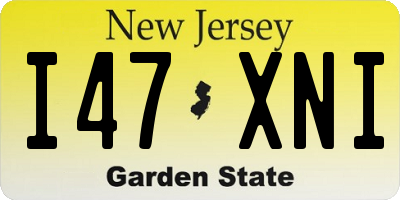 NJ license plate I47XNI