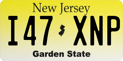 NJ license plate I47XNP