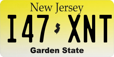 NJ license plate I47XNT