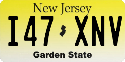 NJ license plate I47XNV