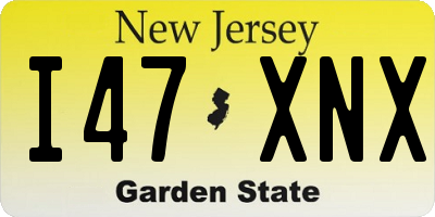 NJ license plate I47XNX