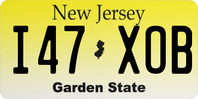 NJ license plate I47XOB